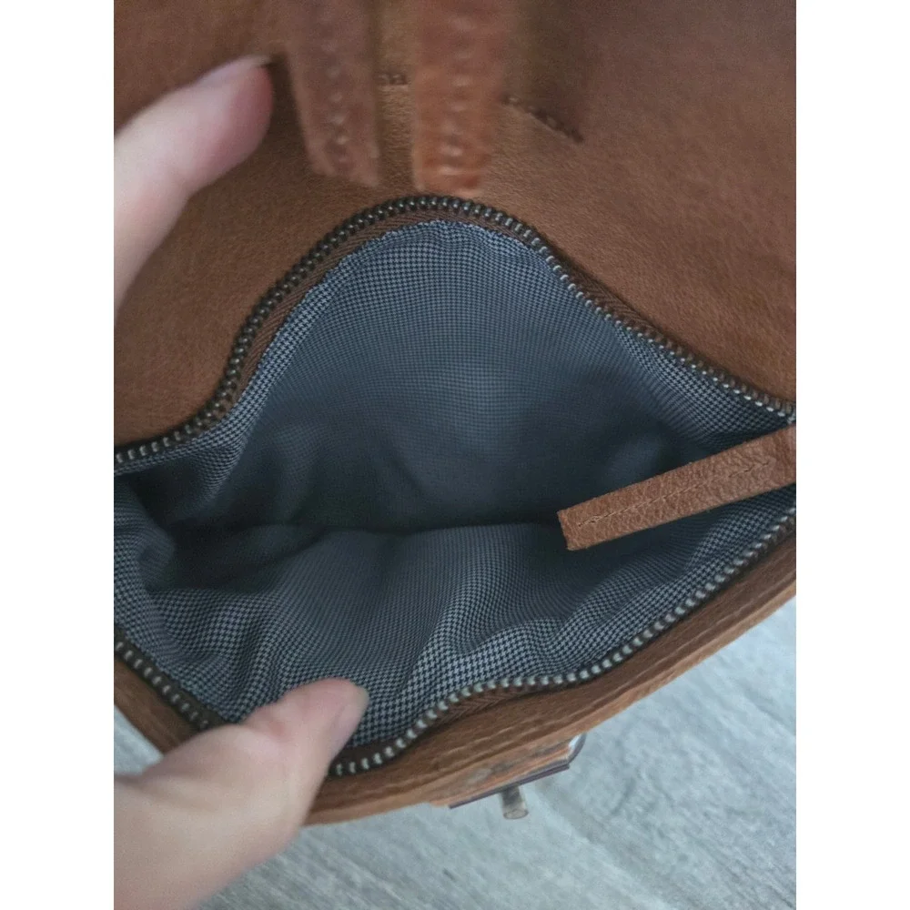 Spikes & Sparrow‎ Leather Backpack Purse with Buckle Detail Womens Cognac Brown